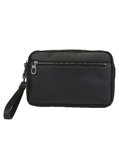 Shop Bottega Veneta Zipped Clutch Bag In Black