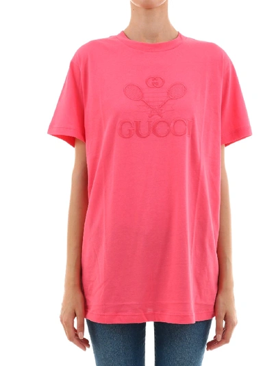 Shop Gucci Tennis Logo T In Pink