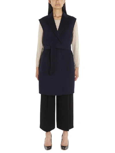 Weekend Max Mara Blue Wool Vest | ModeSens