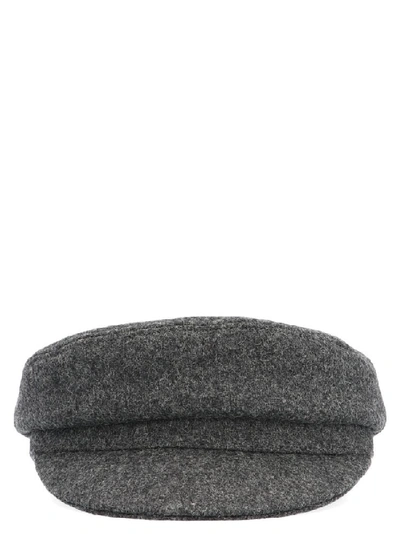 Shop Isabel Marant Evie Baker Boy Hat In Grey
