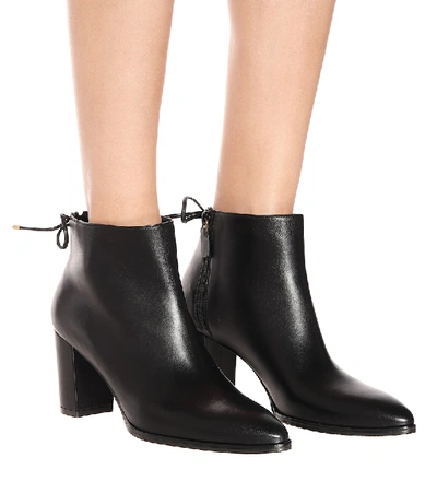 Shop Stuart Weitzman Gardiner Leather Ankle Boots In Black