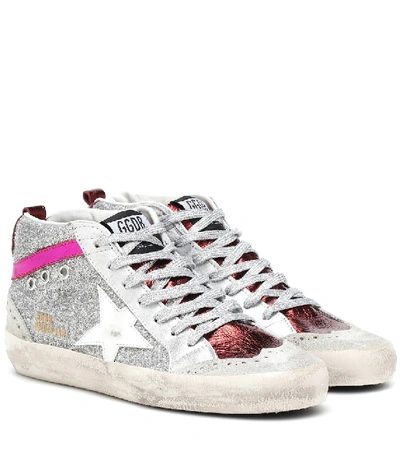 Shop Golden Goose Mid Star Glitter Sneakers In Multicoloured