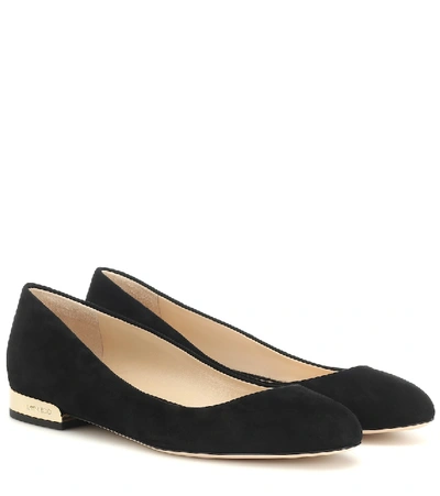 Shop Jimmy Choo Jessie Suede Ballet Slippers In Black