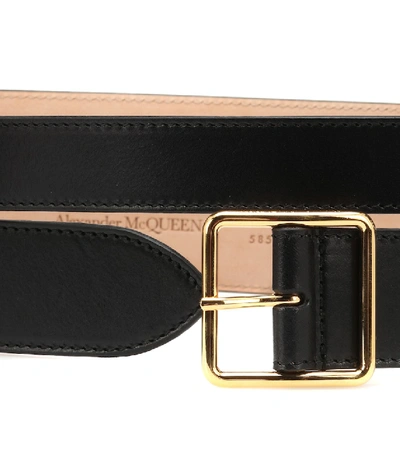 Shop Alexander Mcqueen Leather Belt In Black