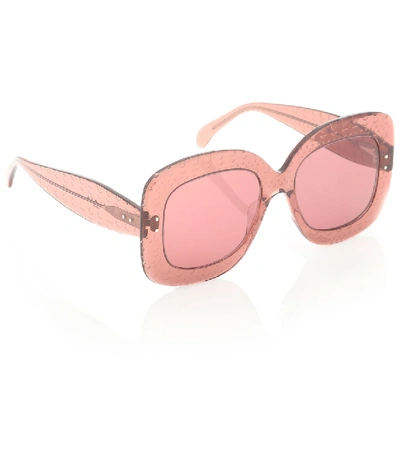 Shop Alaïa Square Sunglasses In Pink