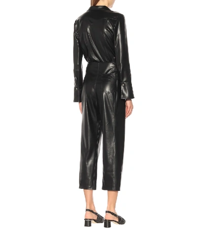 Shop Nanushka Ana Faux Leather Jumpsuit In Black