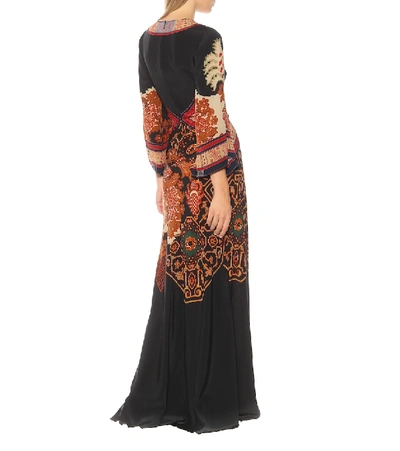 Shop Etro Printed Silk Dress In Multicoloured