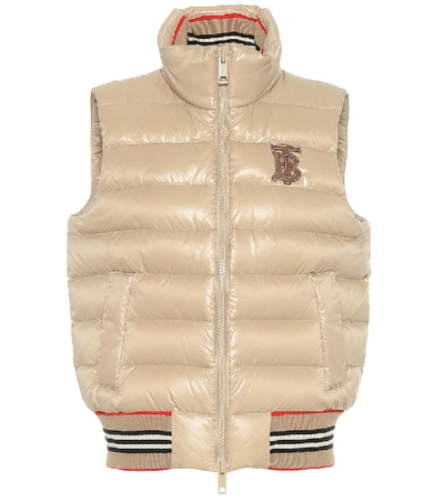 Shop Burberry Hessle Quilted Vest In Beige