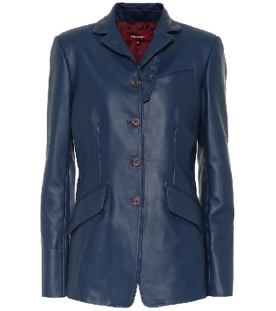 Shop Sies Marjan Bryce Leather Blazer In Blue