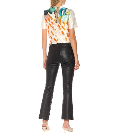 Shop Stouls Dean Mid-rise Cropped Leather Pants In Black