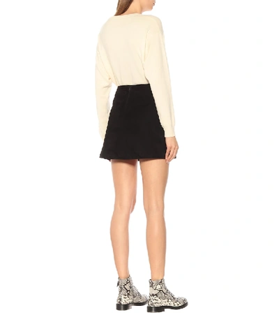 Shop Stouls Santa Suede Miniskirt In Black