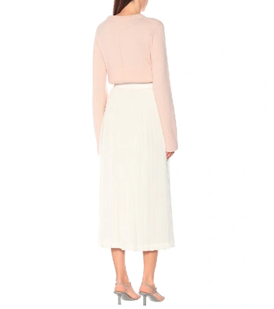 Shop The Row Lawrence Pleated Crêpe Midi Skirt In White