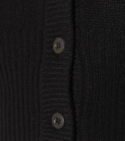 Shop Prada Cropped Cashmere Cardigan In Black