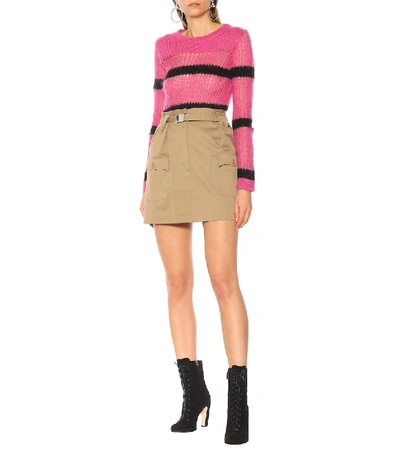 Shop Miu Miu Mohair Blend Sweater In Pink