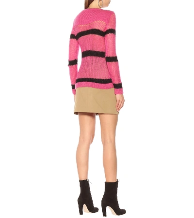 Shop Miu Miu Mohair Blend Sweater In Pink