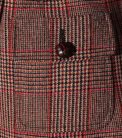 Shop Miu Miu Checked Wool-blend Jacket In Red