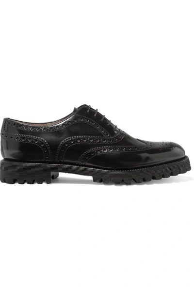 Shop Church's Carla Glossed-leather Brogues In Black
