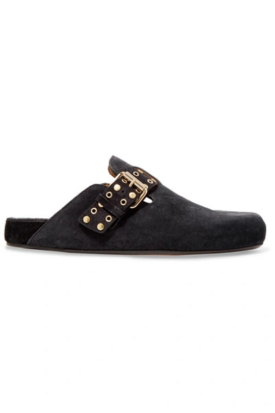 Shop Isabel Marant Mirvin Studded Suede Mules In Black