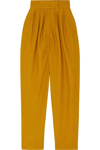 Shop Materiel Pleated Twill Pants In Saffron