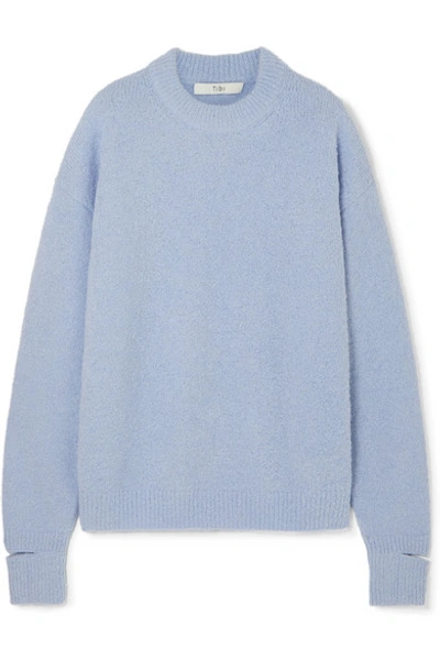 Shop Tibi Cutout Alpaca-blend Sweater In Lilac
