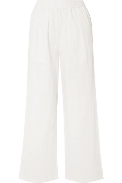 Shop L.f.markey Ryan Linen Wide-leg Pants In White