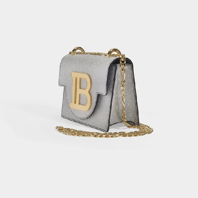 Shop Balmain B-bag 18 In Metallic