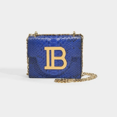 Shop Balmain B-bag 18 In Blue