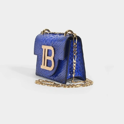 Shop Balmain B-bag 18 In Blue