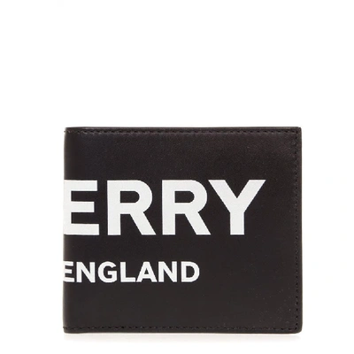 Shop Burberry Logo Bifold Wallet In Black