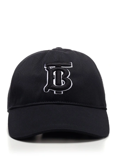 Shop Burberry Monogram Tb Logo Baseball Cap In Black