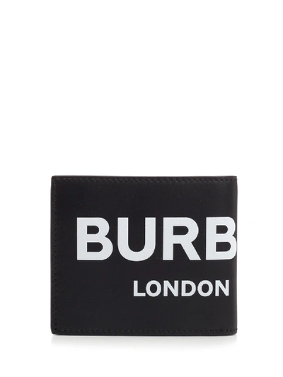 Shop Burberry Logo Bifold Wallet In Black
