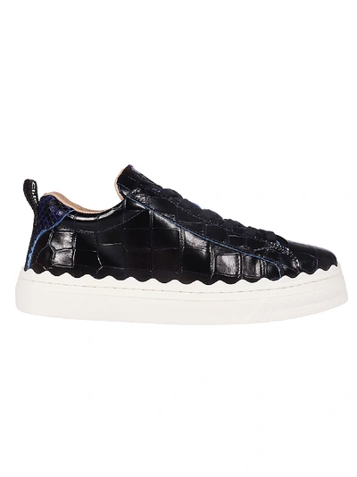 Shop Chloé Quilted Sneakers In C Navy