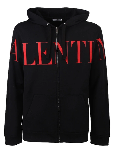 Shop Valentino Fleece In Nr Nero/rosso