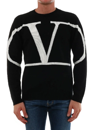 Shop Valentino Cashmere Vlogo Sweater In Black