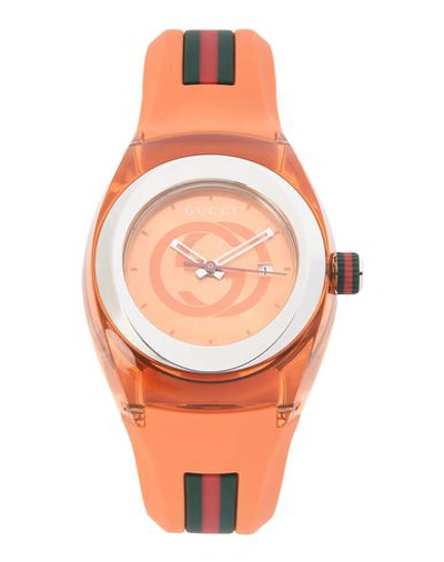 Shop Gucci Wrist Watch In Orange