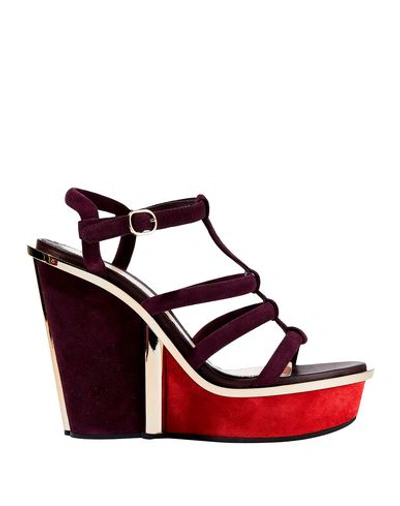 Shop Alexander Mcqueen Sandals In Deep Purple