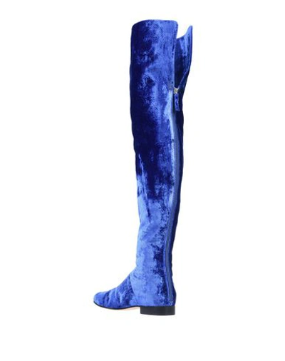 Shop Alberta Ferretti Knee Boots In Bright Blue
