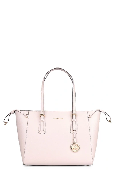 Shop Michael Kors Voyager Leather Tote In Pink