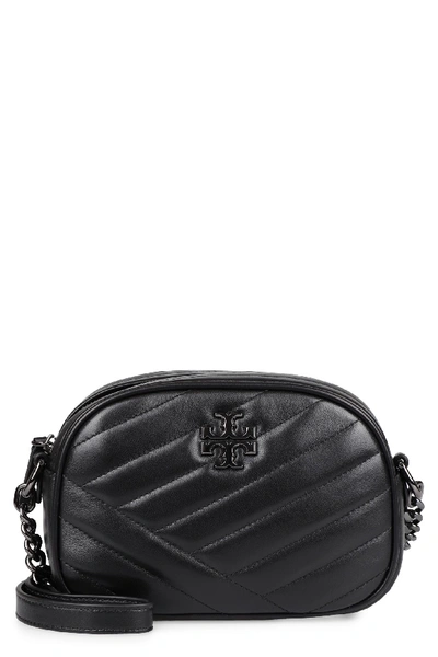 Shop Tory Burch Kira Quilted Leather Camera Bag In Black