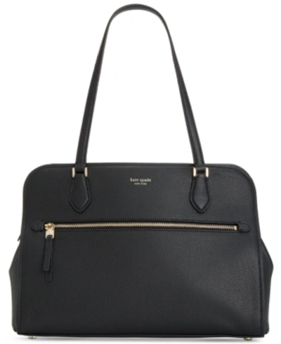 Shop Kate Spade New York Polly Large Pebble Leather Work Tote In Black