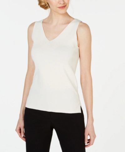 Shop Anne Klein V-neck Top In Anne White