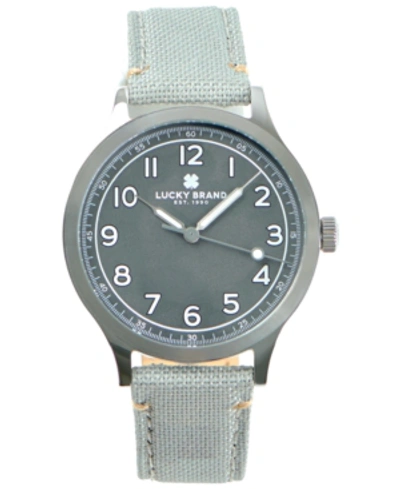Shop Lucky Brand Men's Jefferson Grey Fabric Strap Watch 38mm