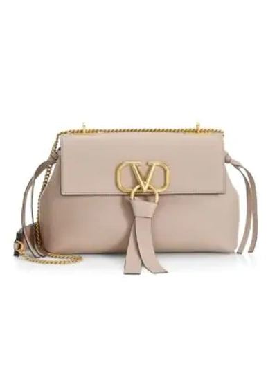 Shop Valentino Garavani Small Vring Leather Shoulder Bag In Poudre