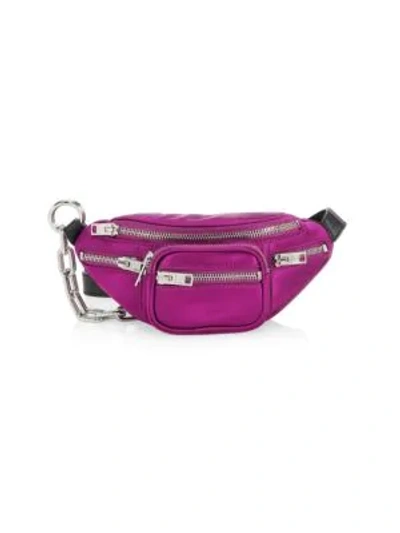 Shop Alexander Wang Mini Attica Satin Belt Bag In Purple
