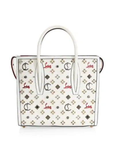 Shop Christian Louboutin Women's Medium Paloma Studded Leather Tote In Black Multi