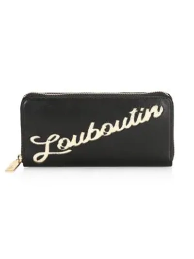 Shop Christian Louboutin Panettone Logo Leather Wallet In Black