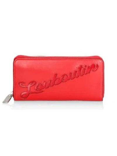 Shop Christian Louboutin Panettone Logo Leather Wallet In Red