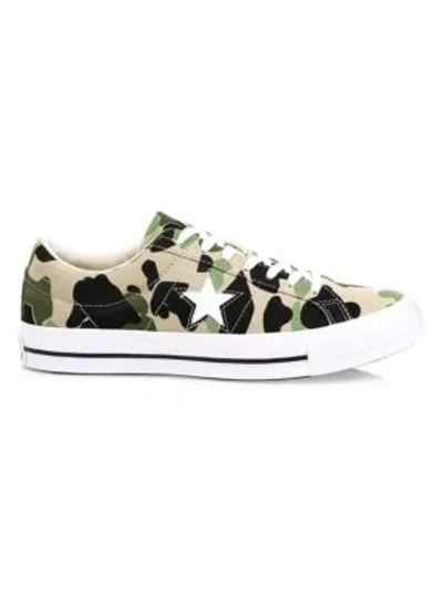 Shop Converse Archive Prints Remixed One Star Academy Ox Camo Sneakers In Green