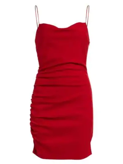 Shop Cinq À Sept Winnie Crepe Mini Dress In Scarlet