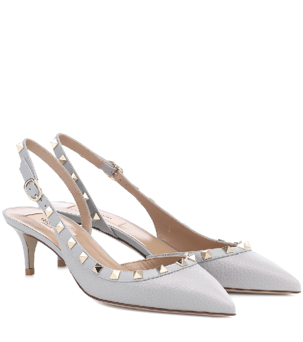 valentino garavani rockstud leather slingback pumps